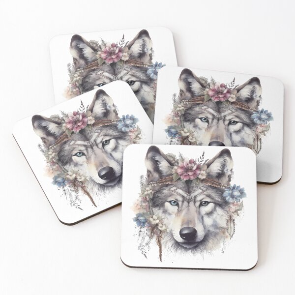 Item preview, Boho Watercolor Gray Wolf designed and sold by VeronicArt85.