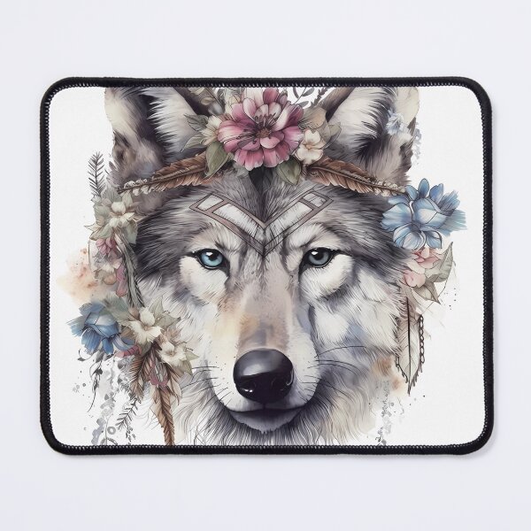 Item preview, Boho Watercolor Gray Wolf designed and sold by VeronicArt85.