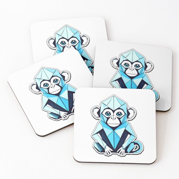 Item preview, Blue origami monkey designed and sold by Maths-4-Nerds.