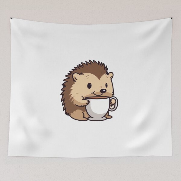 Item preview, Hedgehog drinking coffee designed and sold by PawelNature.