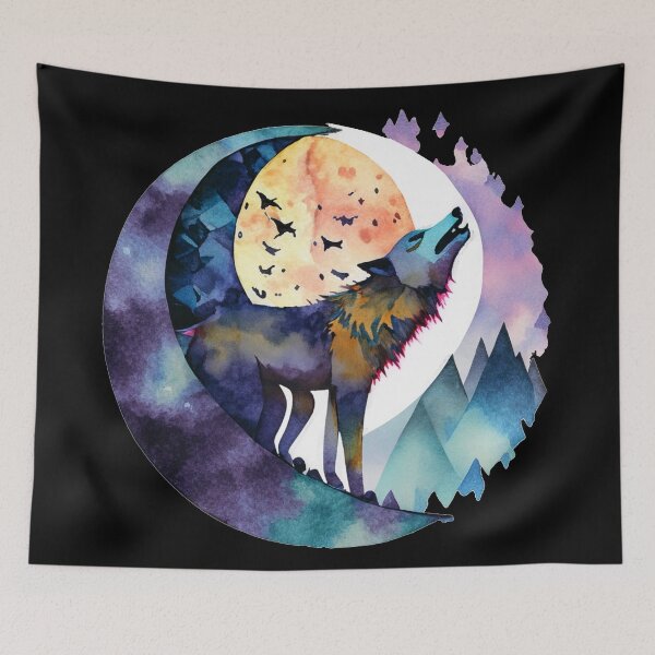 Item preview, wolf at night designed and sold by czarnyfeniks.