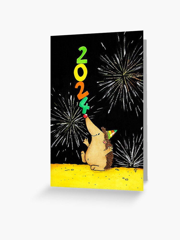 Carte de vœux for Sale avec l'œuvre « Bonne année 2024 » de l