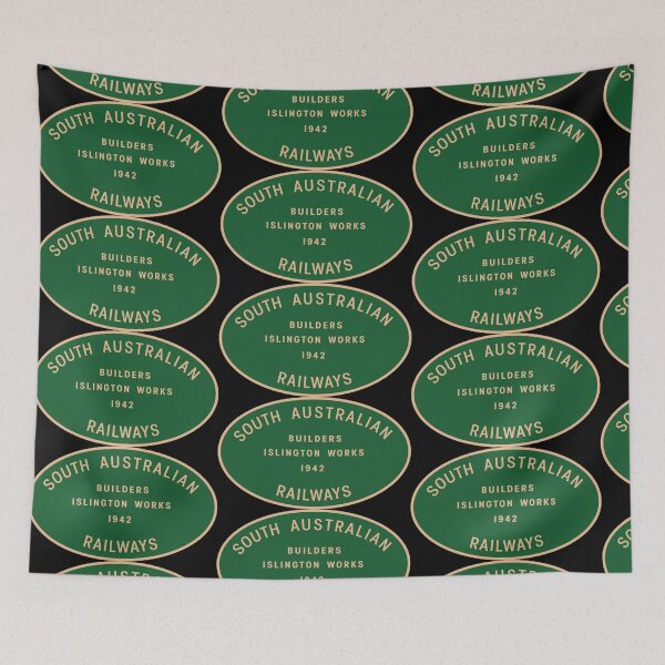 Item preview, Islington South Australian Railways builders plate 1942 designed and sold by Green-over-red.