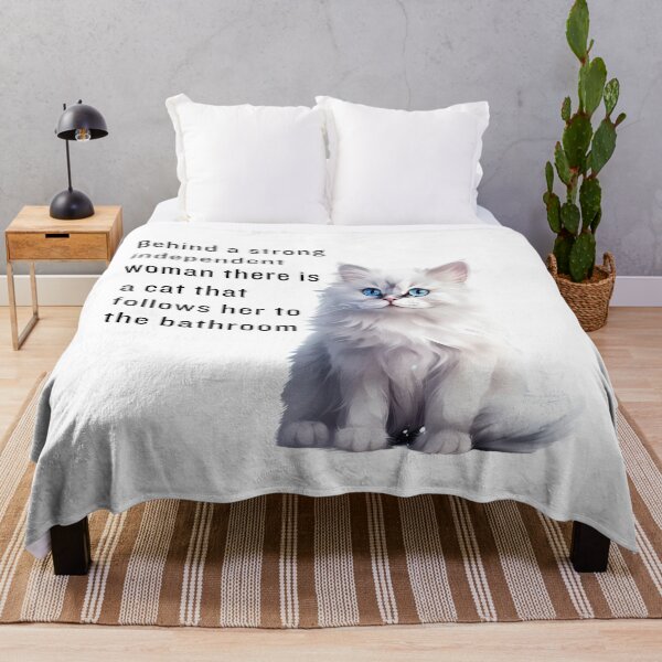 Item preview, Behind a strong independent woman there is a cat that follows her to the bathroom designed and sold by TitaniaAlley.