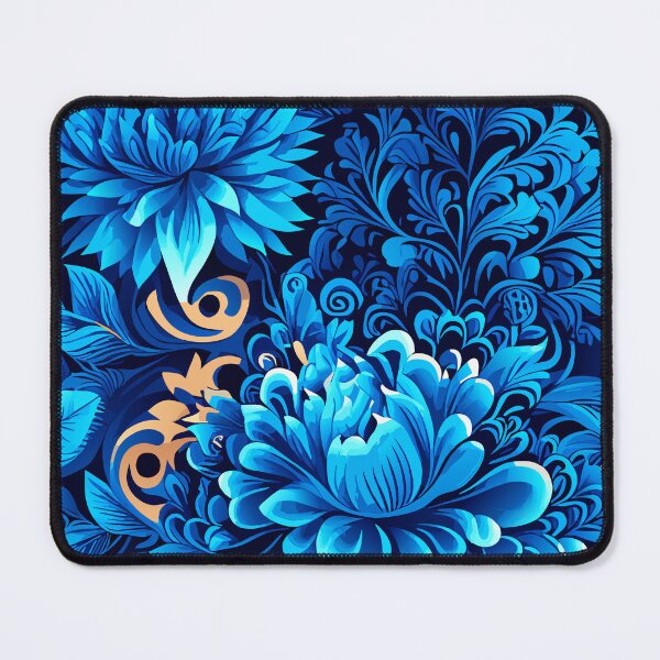 Item preview, Floral blue pattern designed and sold by siwabudda.