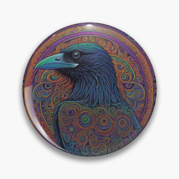 Item preview, Psychedelic The Raven Edgar Allen Poe Halloween Gothic Noir Goth Emo Fall Leaves designed and sold by CoffeeIsATrip.
