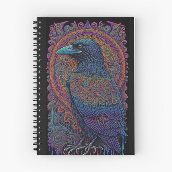 Item preview, Psychedelic The Raven Edgar Allen Poe Halloween Gothic Noir Goth Emo Fall Leaves designed and sold by CoffeeIsATrip.