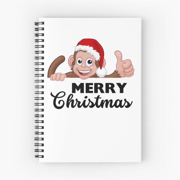 Item preview, Monkey Lovers Gifts - Merry Christmas Funny Monkey Cartoon Character in Santa Hat designed and sold by Black Queens.