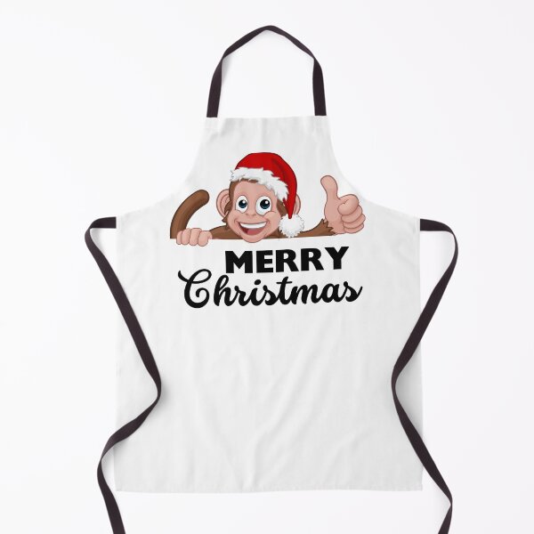 Item preview, Monkey Lovers Gifts - Merry Christmas Funny Monkey Cartoon Character in Santa Hat designed and sold by Black Queens.