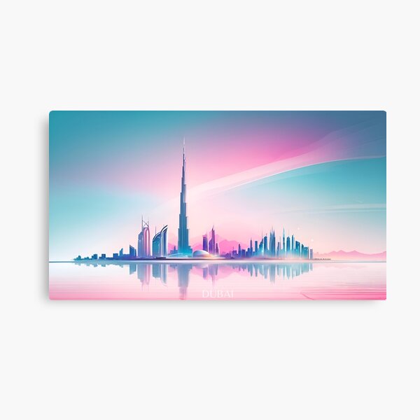 Dubai Skyline Watercolor Abstract