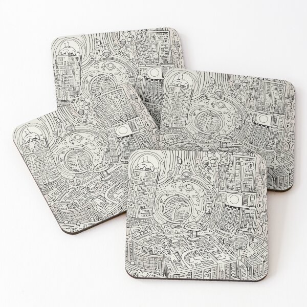 Item preview, Visionary Urban Landscape: Future City Drawing 2 designed and sold by blackink-design.