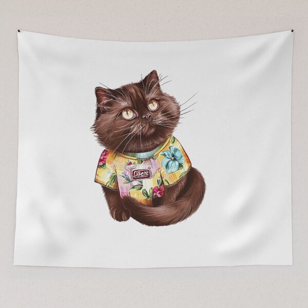 Item preview, Stylish cat wearing a summer shirt designed and sold by aliyehc.