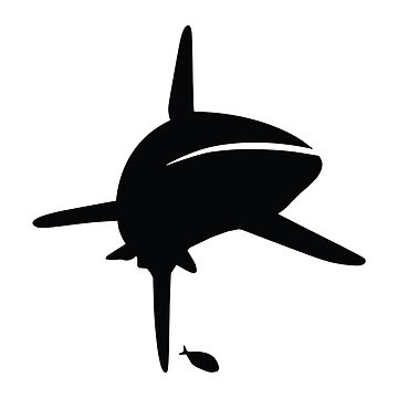 Artwork thumbnail, Shark with pilot fish in black by dootzstudio