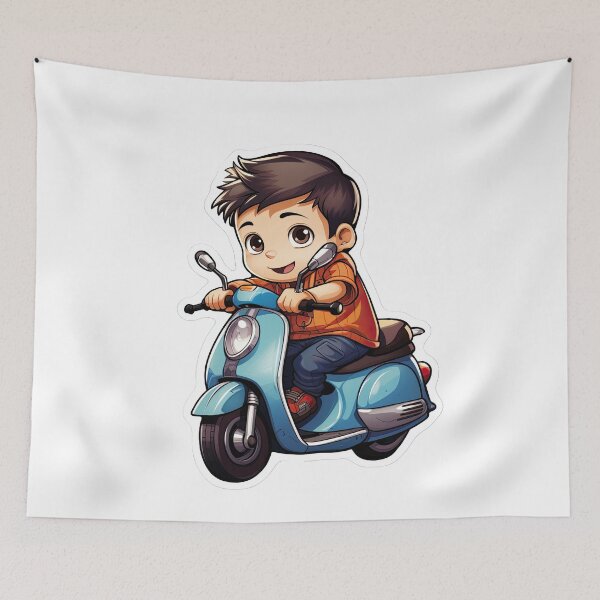 Item preview, Little boy on a scooter designed and sold by abmkf.