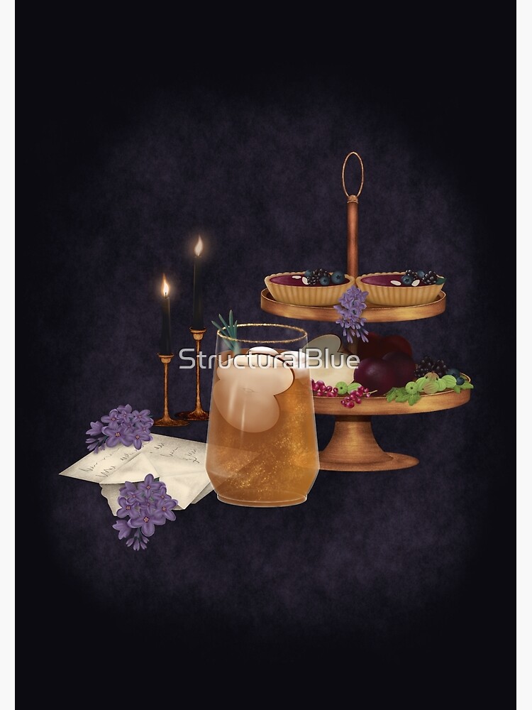 Artwork view, Aesthetic apple drink with fruits and candles designed and sold by StructuralBlue