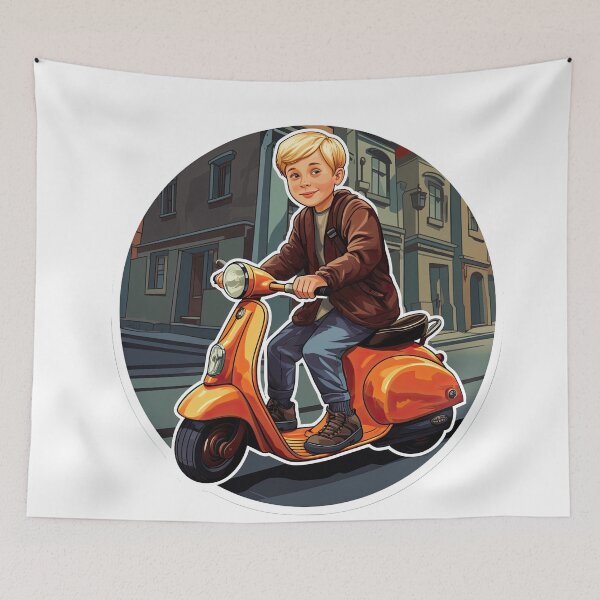 Item preview, Blond boy on a motorcycle designed and sold by abmkf.