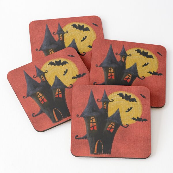 Item preview, Scary castle at sunset on Halloween designed and sold by Yuliya Papova.