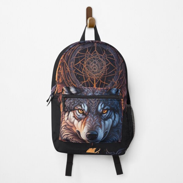Item preview, Fierce Wolf with Dreamcatcher and Fiery Rage | Wolf in flames - Dreamcatcher designed and sold by Badowolf.