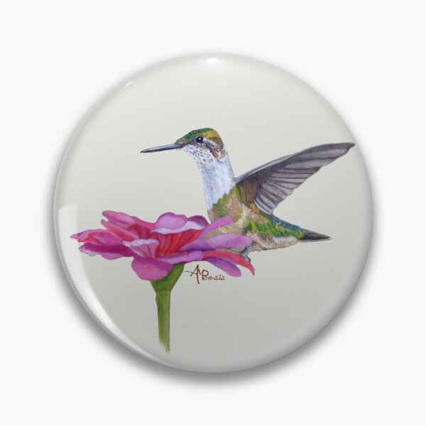 Item preview, Zinnia Loving Humminbird designed and sold by Angeles M. Pomata.