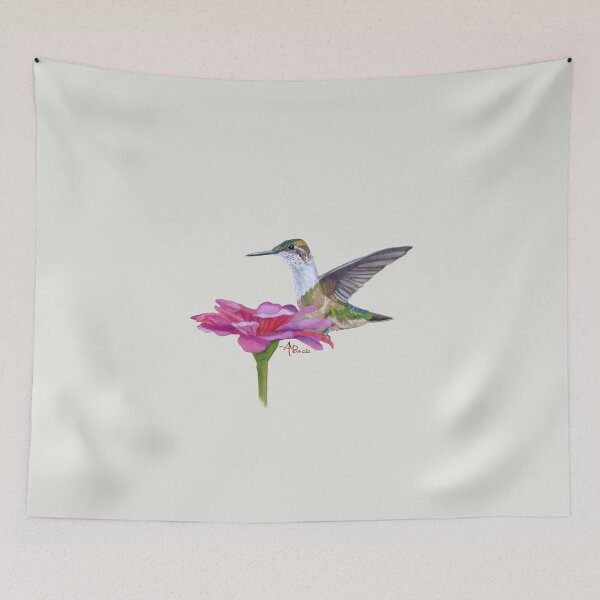 Item preview, Zinnia Loving Humminbird designed and sold by Angeles M. Pomata.