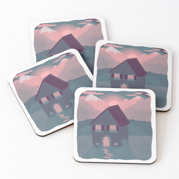 Item preview, House in the mountains sunset designed and sold by ChallaDesign.