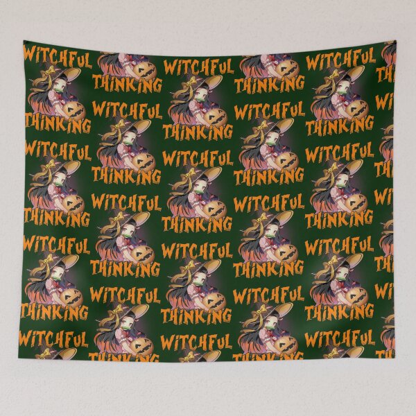 Item preview, Funny Puns Halloween Anime Girl Witchful Thinking designed and sold by berneiceschowal.
