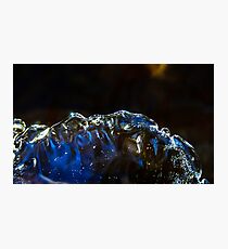 Abstract close-up view of ice in the river, winter in mountains, Germany Photographic Print