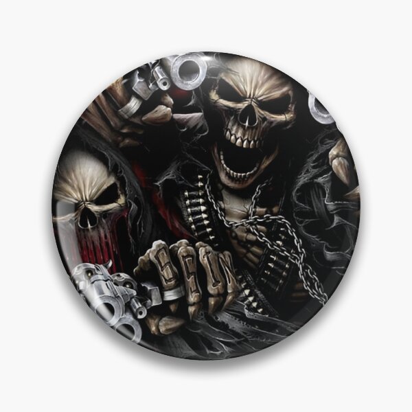 Item preview, Born To Shit Forced To Wipe 2 Funny Skull Badass Skeleton with Guns Meme designed and sold by KelvinWelch.