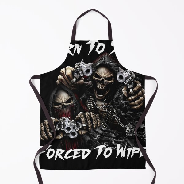 Item preview, Born To Shit Forced To Wipe 2 Funny Skull Badass Skeleton with Guns Meme designed and sold by KelvinWelch.