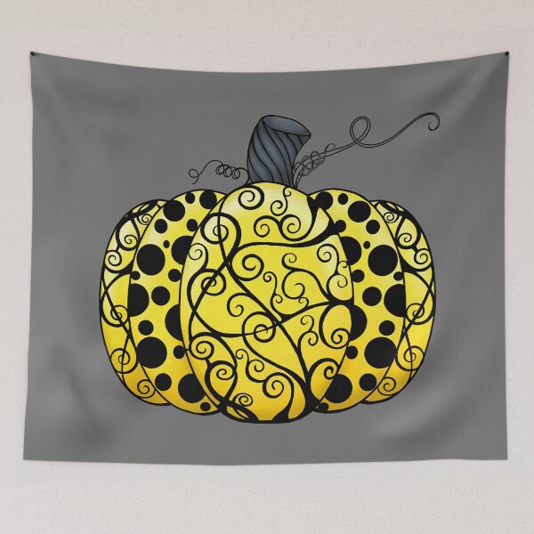 Item preview, Scroll & Dots Pumpkin in Yellow designed and sold by lezell.