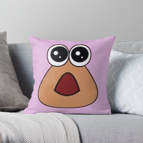 Pou smiling Throw Pillow by BuonArt