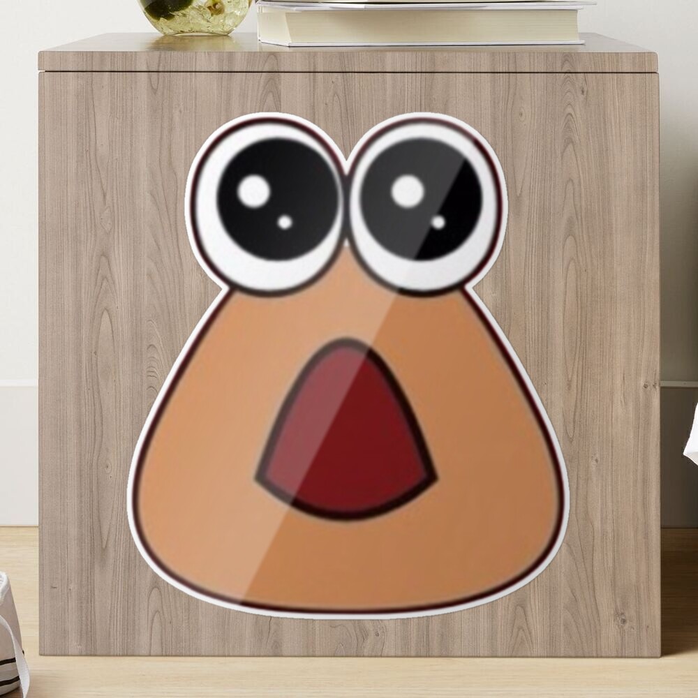 hungry pou :( Sticker for Sale by Neesu