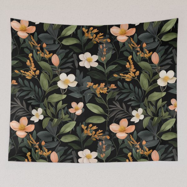 Aperçu de l'œuvre Motif de fleurs botaniques vintage jaune blanc créée et vendue par EnigmaStitcher.
