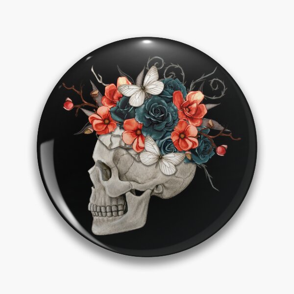 Item preview, Aesthetic Flower Skull designed and sold by TheFullFantasy.