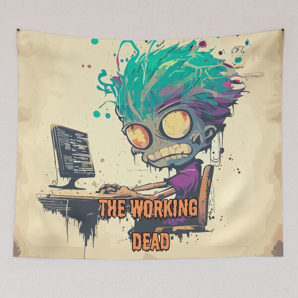 Item preview, The Working Dead - Funny zombie worker designed and sold by TomFrontierArt.