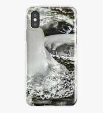 Abstract close-up view of ice in the river, winter in mountains, Germany iPhone Case