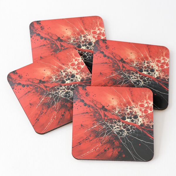 Item preview, Bordeaux Dreams: Red and Black Abstract Reverie print Emberglow Mirage designed and sold by ScarsAndShadows.