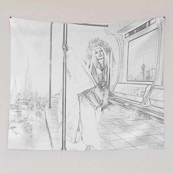 Item preview, Pink Friday 2 Nicki Barbz Monochrome Sketch Style designed and sold by Printopia-.
