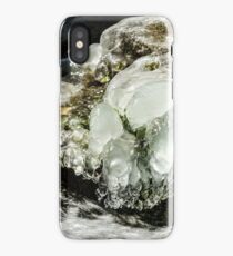 Abstract close-up view of ice in the river, winter in mountains, Germany iPhone Case