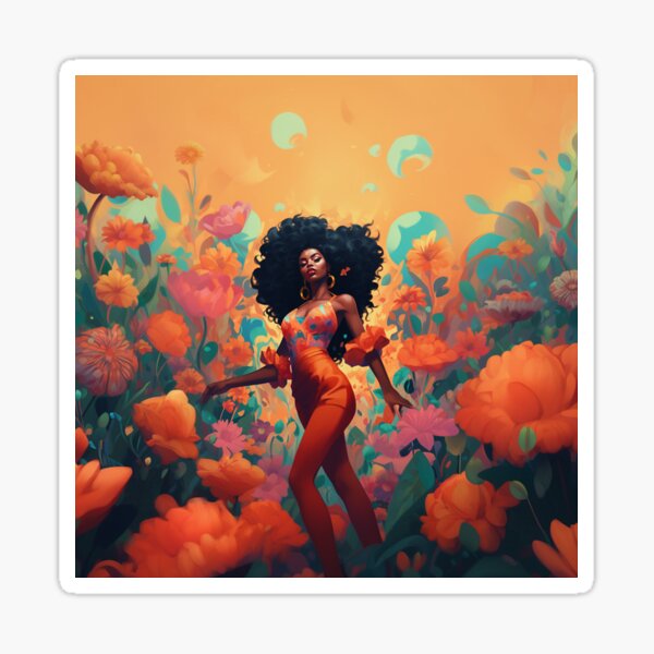 In a field of flowers Sticker