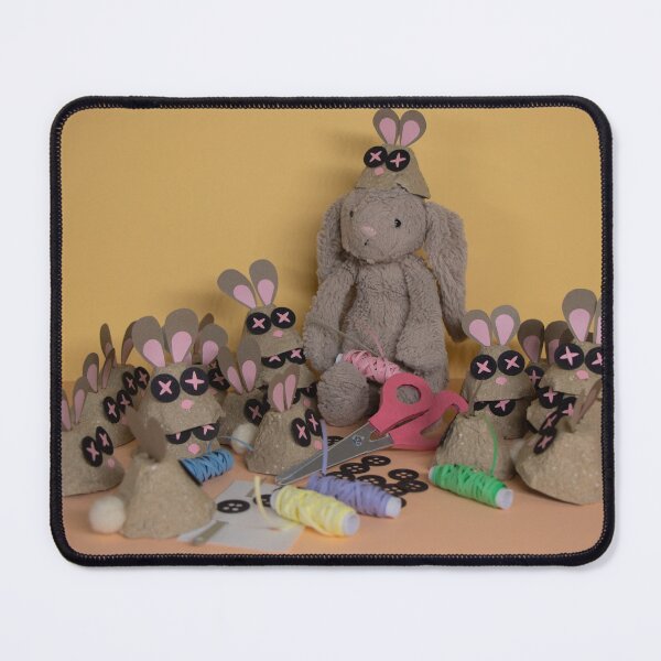 Item preview, Bunny with egg tray button-eyed rabbits designed and sold by YingHui215.
