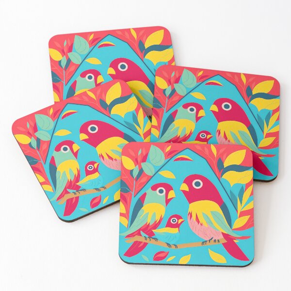 Item preview, Joyful Lovebird Family designed and sold by purrfect pattern.