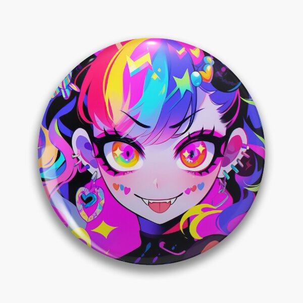 Item preview, Bright Neon Horned Demon Anime Girl designed and sold by bubblegoth.