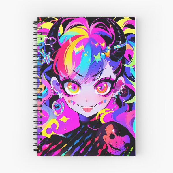 Item preview, Bright Neon Horned Demon Anime Girl designed and sold by bubblegoth.