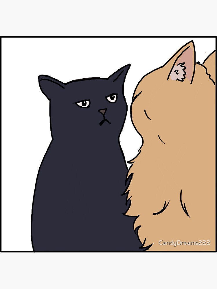 "Zoning Out Cat Meme" Sticker for Sale by CandyDreams222 Redbubble