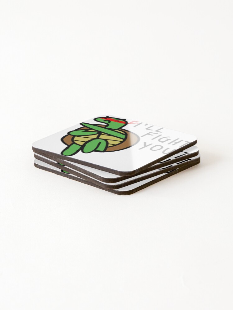 Thumbnail 4 of 5, Coasters (Set of 4), Fighting turtle Raphael designed and sold by HummingGhost.