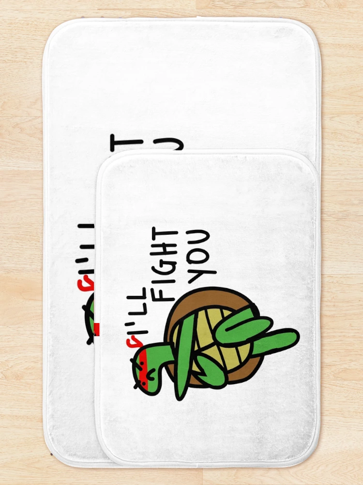 Thumbnail 5 of 6, Bath Mat, Fighting turtle Raphael designed and sold by HummingGhost.