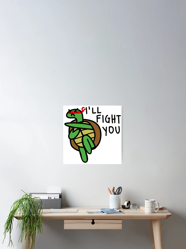 Thumbnail 2 of 3, Poster, Fighting turtle Raphael designed and sold by HummingGhost.