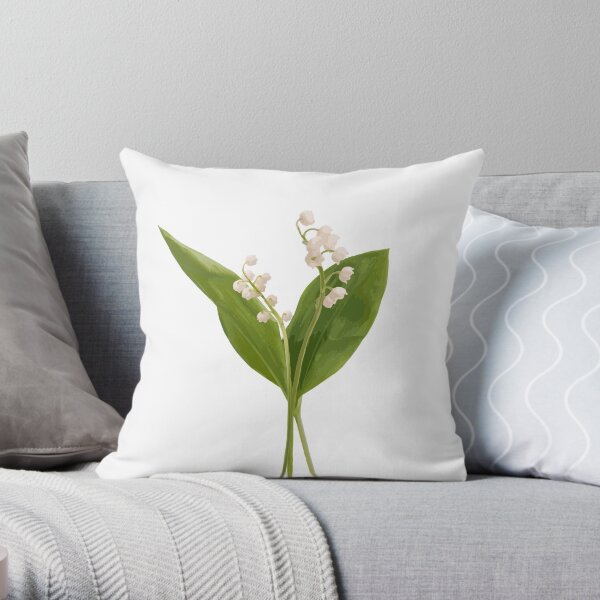 Lily of the valley in vector Throw Pillow
