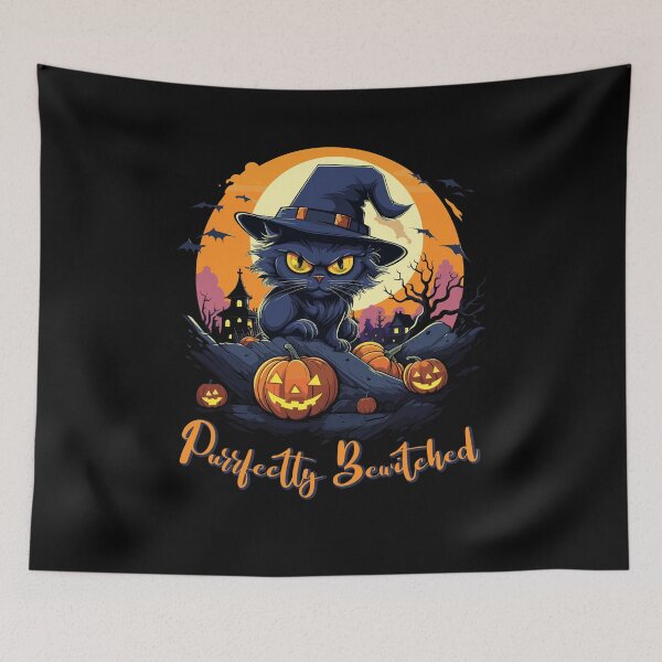 Item preview, Witch's Hat Cat in Halloween Moonlight designed and sold by BNCH44.